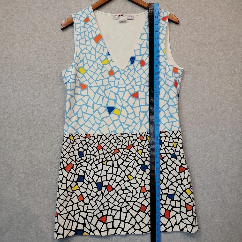 Desigual Women's Multicolored Mod Tank Dress Sleeveless Art V-Neck EU Sz 44 US M